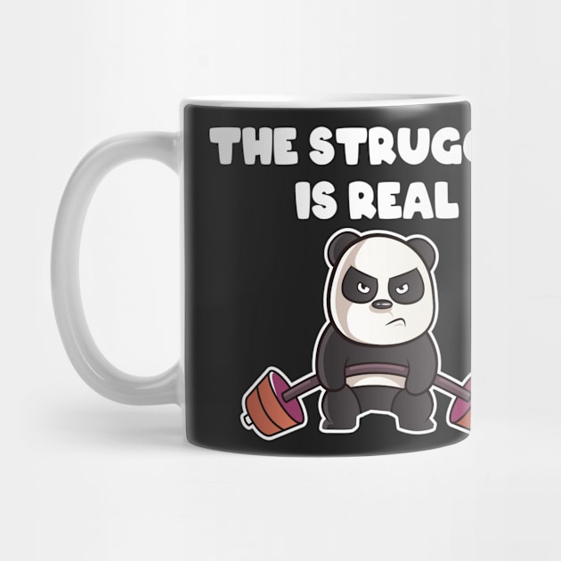 The Struggle is Real Workout Gym Panda by markz66